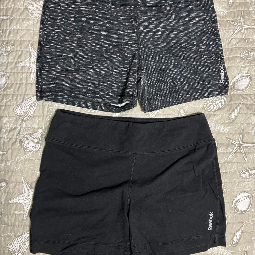 Reebok Women's Black and Gray Shorts